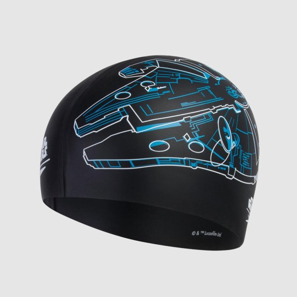 Шапочка Speedo MILLENIUM FALCON SLGN PRT CAP AU BLK/WHT