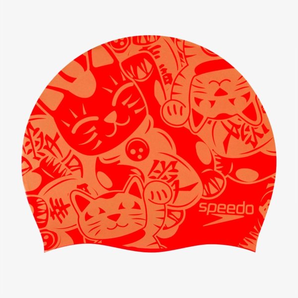 Дитяча шапочка Speedo SLOGAN PRT CAP JU RED/GOLD