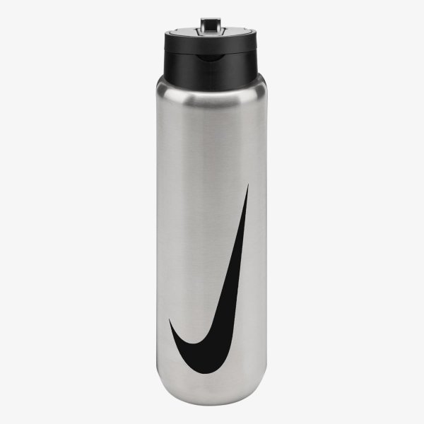 Пляшка NIKE SS RECHARGE STRAW BOTTLE 24 OZ RFSH BRUSHED STAINLESS STEEL/BLACK/BLACK 24OZ