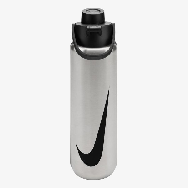 Пляшка NIKE SS RECHARGE CHUG BOTTLE 24 OZ RFSH BRUSHED STAINLESS STEEL/BLACK/BLACK 24OZ