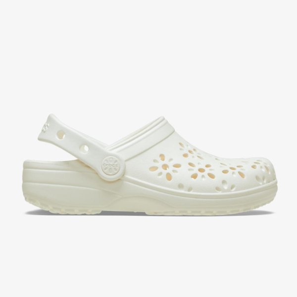 Клоги CROCS CLASSIC FLORAL CUT OUT CLOG CHALK
