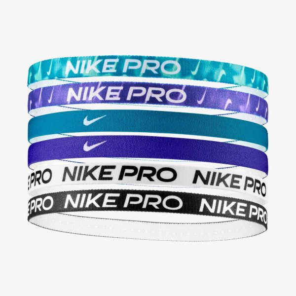 Повязка на голову NIKE FLEX CLASSIC HEADBANDS 6PK PRINTED GREEN ABYSS/COURT PURPLE/BLACK OSFM