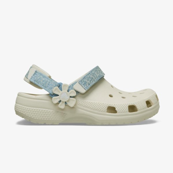 Дитячі тапочки CROCS DENIM FLOWER CLASSIC CLOG KIDS