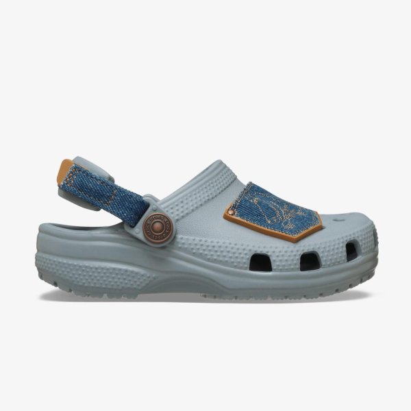 Дитячі тапочки CROCS CLASSIC DENIM ADJUSTABLE BACKSTRAP CLOG LITTLE KIDS