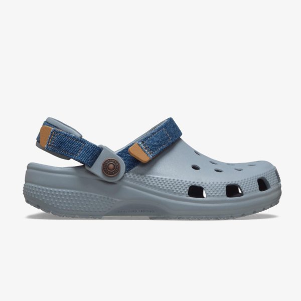 Дитячі тапочки CROCS CLASSIC DENIM ADJUSTABLE BACKSTRAP CLOG KIDS