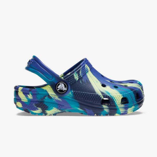 Детские тапочки CROCS CLASSIC MARBLED CLOG LITTLE KIDS