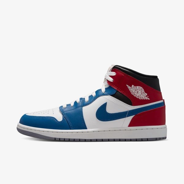 Мужские кроссовки AIR JORDAN 1 MID TRUE BLUE / RED
