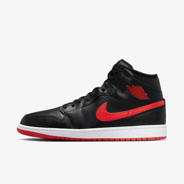 Чоловічі кросівки AIR JORDAN 1 MID BLACK / WHITE / UNIVERSITY RED
