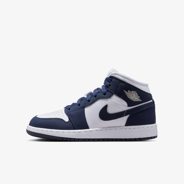 Дитячі кросівки AIR JORDAN 1 MID OBSIDIAN / GREY FOG (GS)