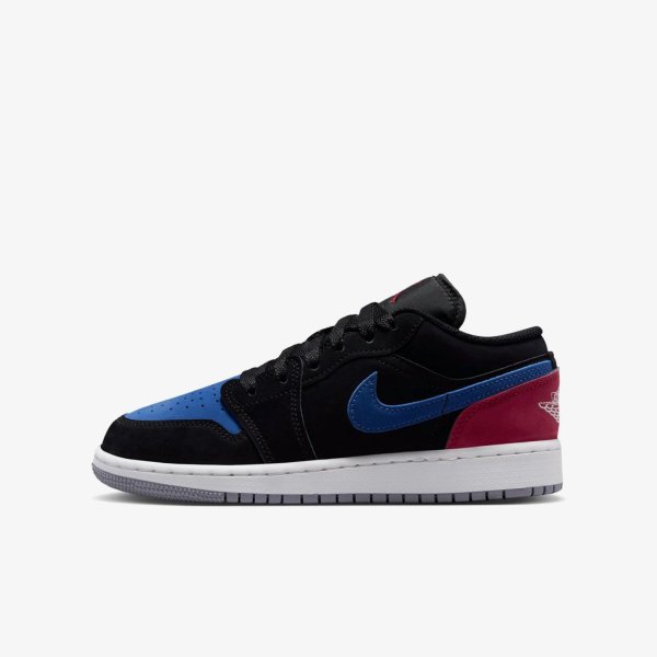 Дитячі кросівки AIR JORDAN 1 LOW BLACK / TRUE BLUE / RED (GS)