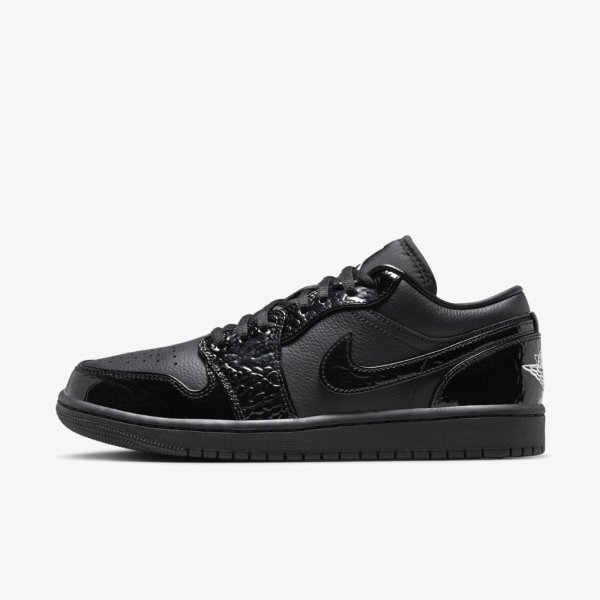 Женские кроссовки AIR JORDAN 1 WMNS LOW SE PATENT BLACK CROC