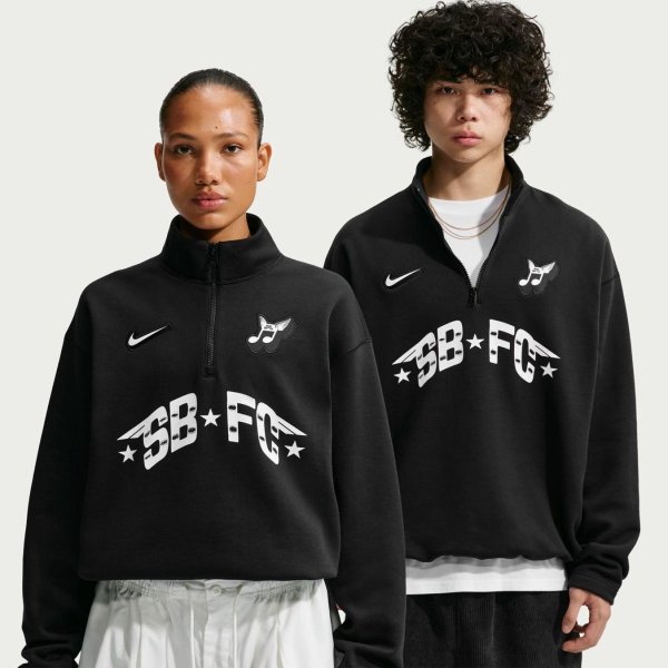Чоловіча толстовка NIKE SB SKATE 1/2-ZIP FLEECE CREW-NECK SWEATSHIRT «Black»