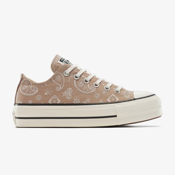Жіночі кеди CONVERSE CHUCK TAYLOR ALL STAR LIFT OX «Brown Embroidered Paisley»