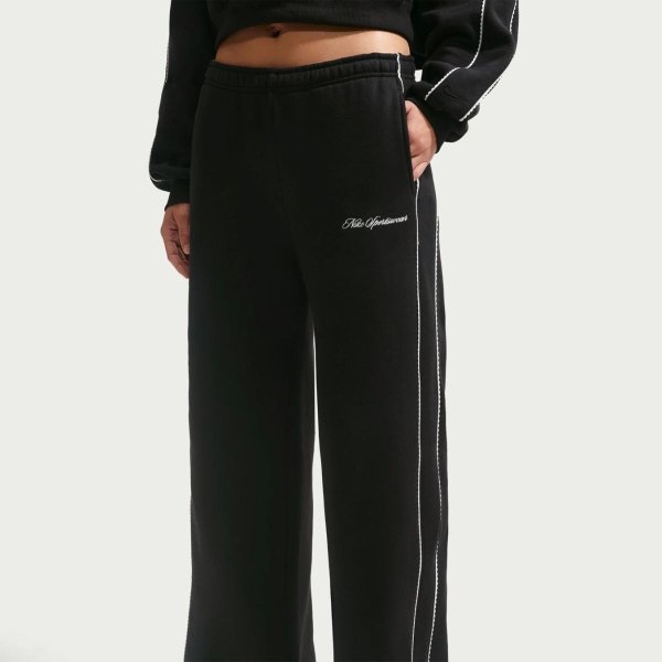 Женские брюки NIKE W NK STDO FLC MW MR SCALLOP WL