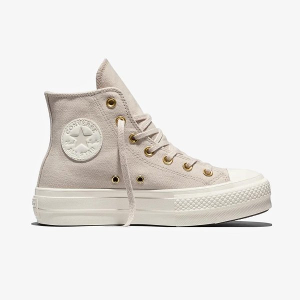 Женские кеды CONVERSE CHUCK TAYLOR ALL STAR LIFT HI CLASSIC SIDE ZIP BEIGE / OFF-WHITE