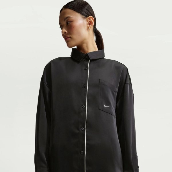 Женская рубашка с длинным рукавом NIKE SPORTSWEAR OFFLINE WOVEN SATIN LS TOP