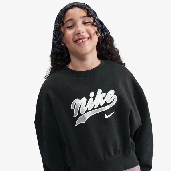 Детская толстовка для девочек NIKE NSW TREND FLEECE CROPPED CREW «Black»