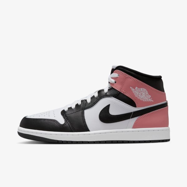 Чоловічі кросівки AIR JORDAN 1 MID WHITE/RUST PINK/BLACK