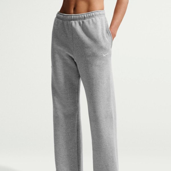 Женские брюки NIKE STUDIO FLEECE MEDIUM-WEIGHT MID-RISE OPEN-HEM PANTS