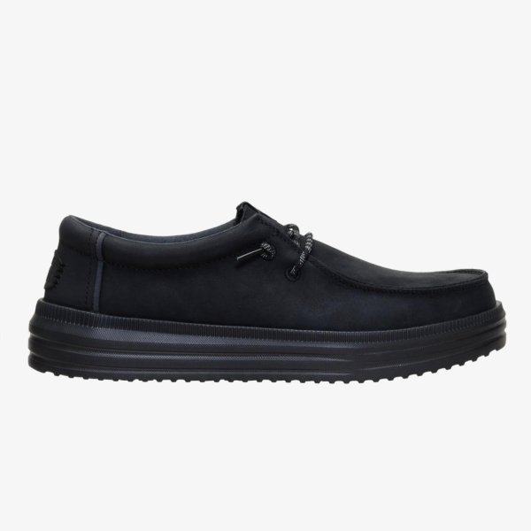 Мужские клоги HEYDUDE REV TUMBLED LEATHER BLK/BLK