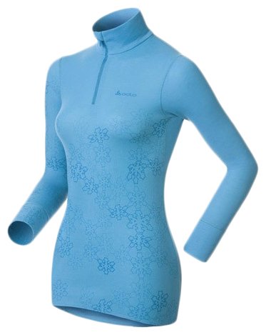 Термофутболка Odlo Shirt l/turtle neck ? zip WARM 24500 vivid blue