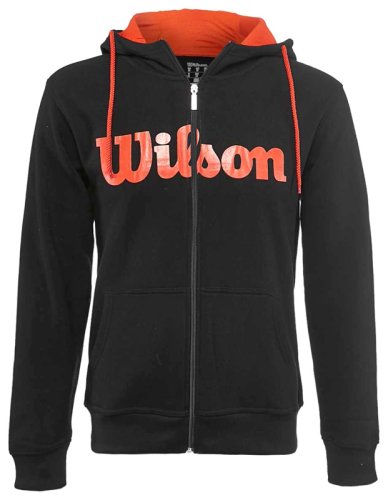 Толстовка Wilson m SCRIPT COTTON FZ HOODY BK/RD