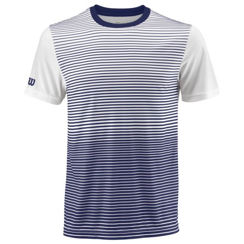 Футболка Wilson m TEAM STRIPED CREW DARK BLUE/WH SS18