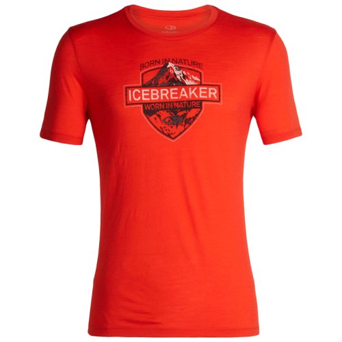 Футболка Icebreaker Tech Lite SS Crewe Alpine Crest CHILI RED