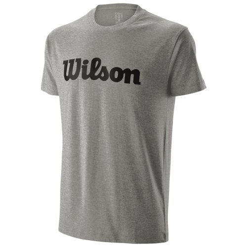 Футболка Wilson m SCRIPT COTTON TEE HEATHER GR/BK SS19