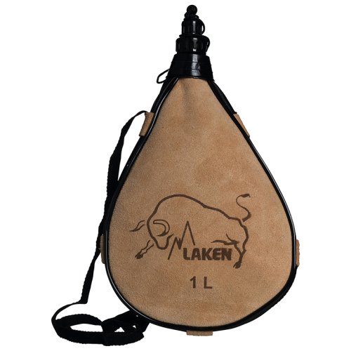 Фляга LAKEN Leather canteen 1 L straight form