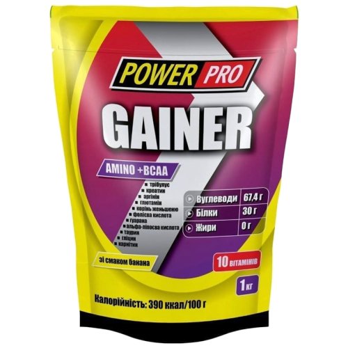 Гейнер PowerPro Gainer, 1 кг - банан