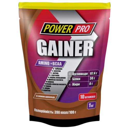 Гейнер PowerPro Gainer, 1 кг - шоколад