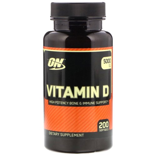 Витамины Optimum Nutrition  VITAMIN D 5000IU SOFTGELS 200кап.