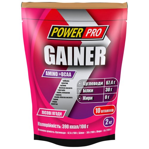 Гейнер PowerPro Gainer, 2 кг - лесная ягода