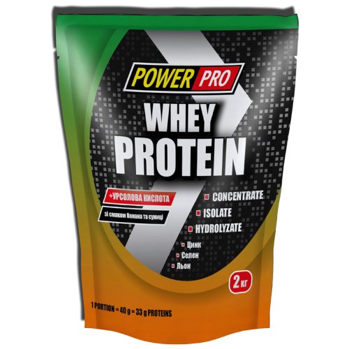 Протеин Power Pro Whey Protein, 2 кг - банан-земляника