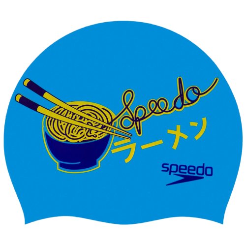 Шапочка для плавания Speedo SLOGAN PRT CAP JU BLUE/YELLOW