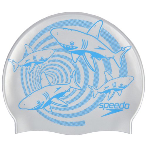 Шапочка для плавання Speedo SLOGAN PRT CAP JU SILVER/BLUE