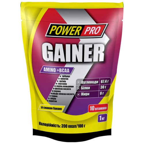Гейнер PowerPro Gainer, 1 кг - кокос