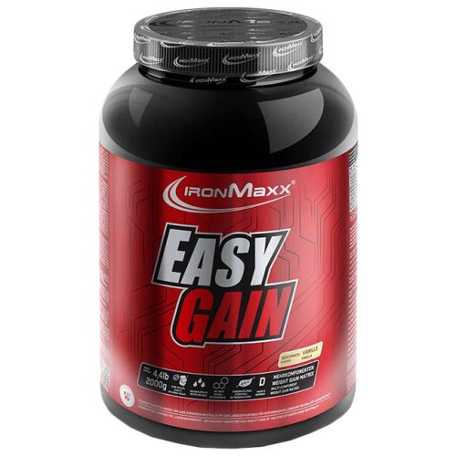 Гейнер IronMaxx Easy Gain - 2000 гр (банка) - Клубника