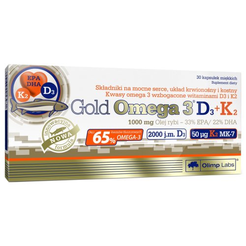 Витамины Омега 3 Olimp Nutrition Gold Omega 3 D3+K2 30 капс