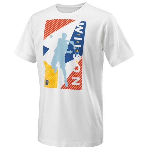 Футболка Wilson jr GEO PLAY TECH TEE WH/OR/