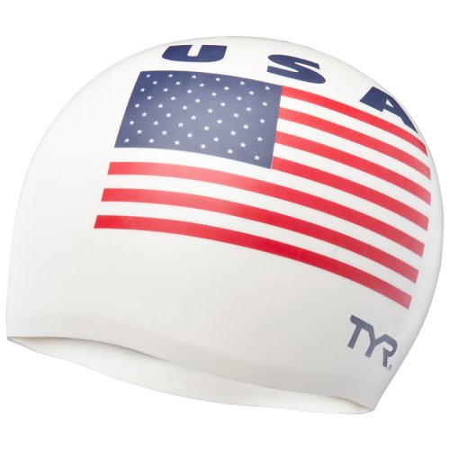 Шапочка для плавания TYR USA SWIM CAP WHITE