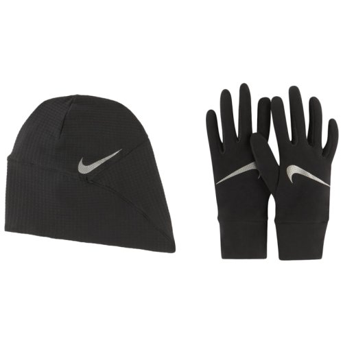 Набор (шапка + перчатки) NIKE WOMENS ESSENTIAL RUNNING HAT AND GLOVE SET BLACK/BLACK/SILVER M/L