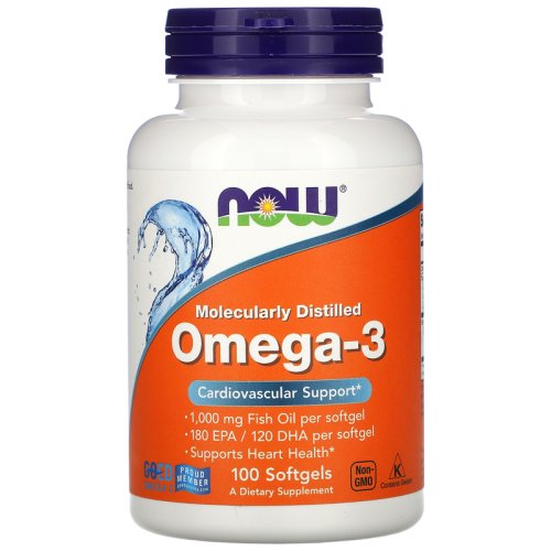 Омега 3 NOW Omega-3 Mini Gels 500 мг - 180 софт гель