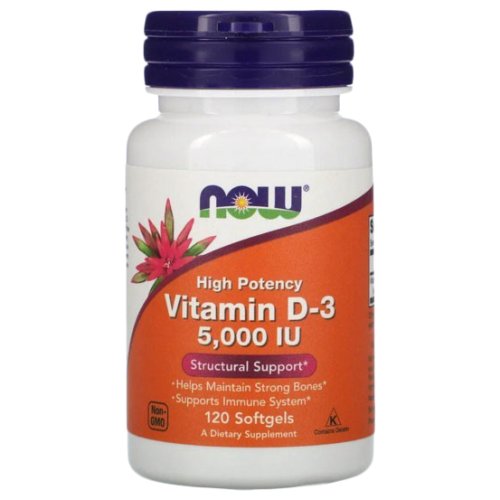 Витамины NOW Vitamin D3 5000 ME - 120 софт гель