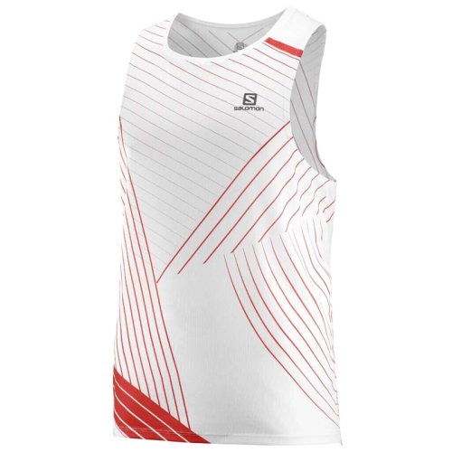 Майка Salomon SENSE AERO TANK M White/Goji Berry