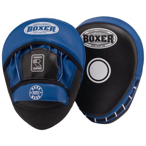 Лапи боксеські гнуті BOXER кожвініл 0,8 мм черно-сині