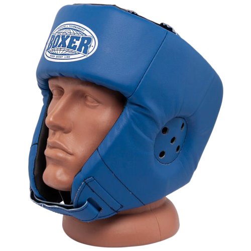 Шолом боксерський BOXER L шкіра 0,8-1 мм синій