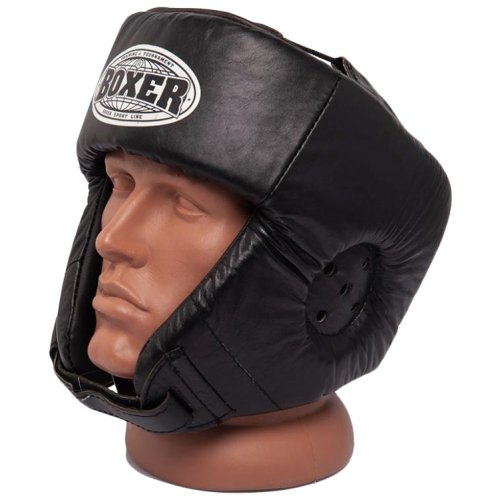 Шлем Боксерский BOXER L кожвинил 0,6 мм черный