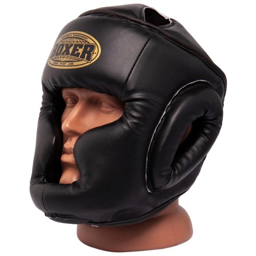 Шолом тренувальний карате BOXER Еліт L шкіра 1,0-1,2 мм чорний